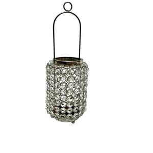 Silver and Crystal Faceted Tealight lantern